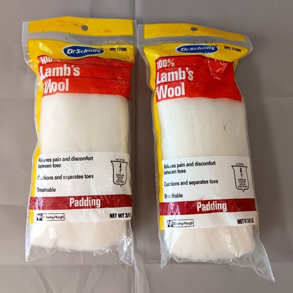 Dr. Scholls 100% Lamb's Wool Padding for Foot Care Vintage Health 3/8 Oz NEW 90s - Picture 1 of 2